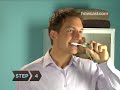 Expand the description and view the text of the steps for this how-to video. Check out Howcast for other do-it-yourself videos from DrApa and more videos in the Oral Hygiene category. You can contribute too! Create your own DIY guide at www.howcast.com or produce your own Howcast spots with the Howcast Filmmakers Program at www.howcast.com There's two pieces of advice you can never go wrong by following—floss and brush at least twice a day to keep your pearly whites bright and healthy. To complete this How-To you will need: A soft-bristled toothbrush A fluoride toothpaste A glass of water or mouthwash Step 1: Apply toothpaste Apply toothpaste to your brush. You only need a pea-sized dab of paste to do the job. Tip: Adults should always use toothpaste with fluoride to fight tooth decay. Step 2: Angle brush Hold the toothbrush against your gums with the bristles at a 45-degree angle. Step 3: Move in circles Move the brush in small circles using short gentle motions, making sure that you get under the gum line as much as possible. But don't brush too roughly—it may cause your gums to bleed. Step 4: Brush all surfaces Make sure you brush the top, front and back surfaces of each tooth. Don't forget your back molars. You should brush your teeth for 2 to 3 minutes. Tip: Pick a favorite song 2 to 3 minutes long and brush along to it to make brushing fun, not tedious. Step 5: Behind front teeth To brush behind your front teeth, use the front tip of your brush and angle the <b>...</b>