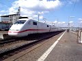 (C)opyright inngglstoodt!  ICE 787 Hamburg - München departing from Ingolstadt Main Station and honking his horn because of some idiots crossing the rails