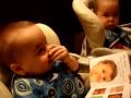 Cheng Nelson Twins - When Jacob and Zachary point to their face and Jacob winks.