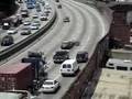 CHP shoves AC unit off freeway (Oakland CA)