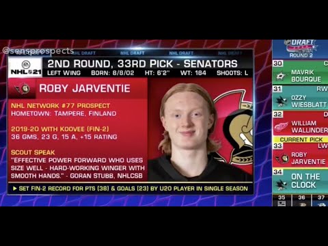 Roby Jarventie - 2020 NHL Entry Draft Selection (Ottawa Senators)