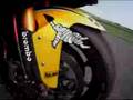 Michelin Man goes for a ride with Valentino Rossi