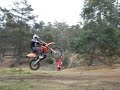Jasons KTM 250 jumping at Dwellingup