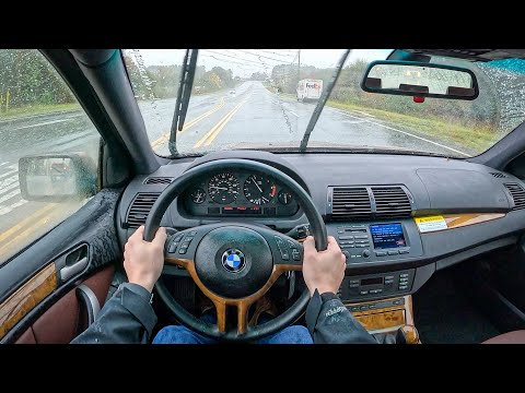 2001 BMW X5 4.4i Neiman Marcus Edition - Rainy POV Quick Drive (Binaural Audio)