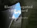 Blue corrugated cardboard