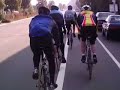 Roller bladers chasing bicyclists