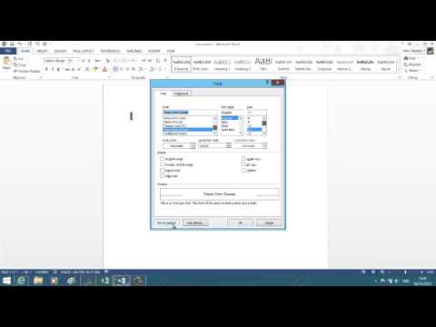 how to set default font in word 2013