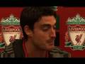 New Liverpool FC winger Albert Riera meets the media at...