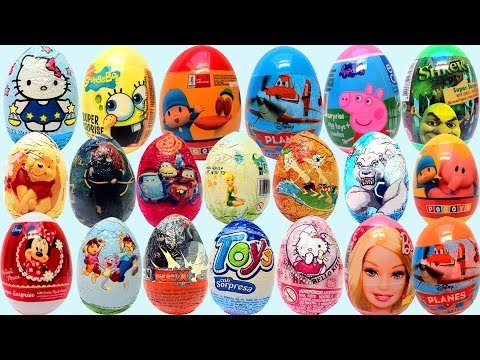 21 Surprise Eggs kinder sorpresa huevo chocolate by unboxingsurpriseegg
