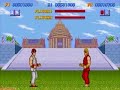 Street fighter 1 misc stuff.  Shows the 2p Ken (Ken vs ryu).  Then shows Ken losing to Sagat.  Hear Sagat laughing, and also the best line in video games. 