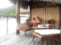Our room at the Bora Bora resort. I filmed it to share with anyone else like me who would have loved to see this before we went to Bora Bora. Great hotel in deep water. Not the light blue shallow water that you see everwhere else. You have to do the shark and stingray excursion with Rapa Nui and Max and yes eat the lunch (its optional.) But you go to a private island and can walk to the ocean side and see the other side of the island. Great time.