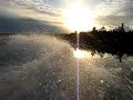Fast ride on Kipawa lake -- sunset scene