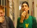 Me and JC battle to stuff the most mallows in our mouth.