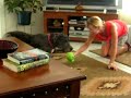 our merle great dane doesn't know what to do with his brand new little green man toy.