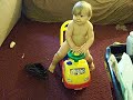 a toy car i bought for her a while ago.  she used to cry by the loud noises the car made but now she loves it.