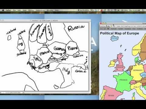 how to draw europe easy