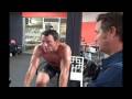 Lance getting his lactate threshold tested by Kevin Livingston and the training studio in Mellow Johnny's.
