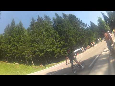 Thomas - Stage 13, 18th July 2014. Stops halfway up the HC on the final climb of the day to Chamrousse from Saint Etienne. Not sure why a professional sportmans would stop because they were booed by...