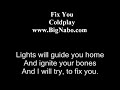Fix You Lyric ColdPlay
