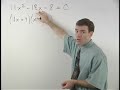 Watch Video on Solving Quadratic Equations by Factoring