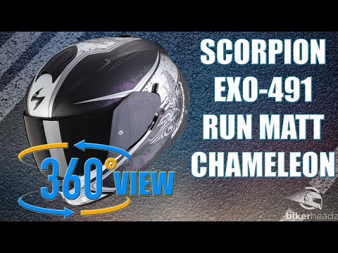 Scorpion EXO 491 Run Matt Black Chameleon Full Face Helmets - SKU 750481012902XL