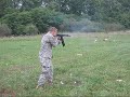 Little Blonde firing a Full Auto Saiga 12 ga machine gun by CGW / Cadiz Gun Works