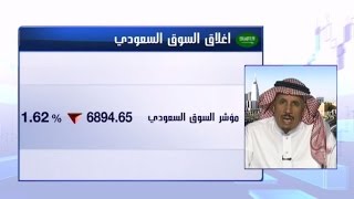 المؤشر السعودي ينهي تداولات اليوم منخفضاً عند مستوى 6894 نقطة