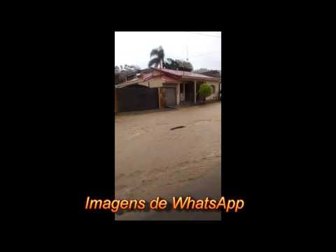 Chuva forte volta a alaga ruas e a pracinha e rio Pardo transborda novamente.