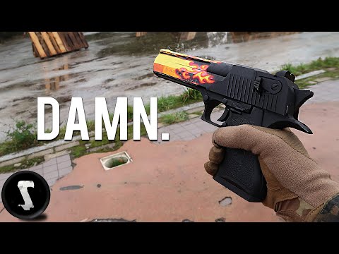 One-Tapping Airsoft Players with REAL CS:GO Desert Eagle Blaze!!