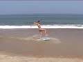 Whitney Tries Skimboarding
