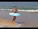 Whitney Tries Skimboarding