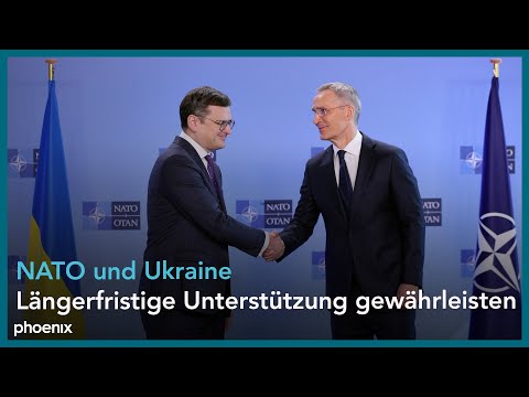 Jens Stoltenberg (Generalsekretär NATO) und Dmytro Kuleba (Außenminister Ukraine) zur NATO-Ukraine Kommission