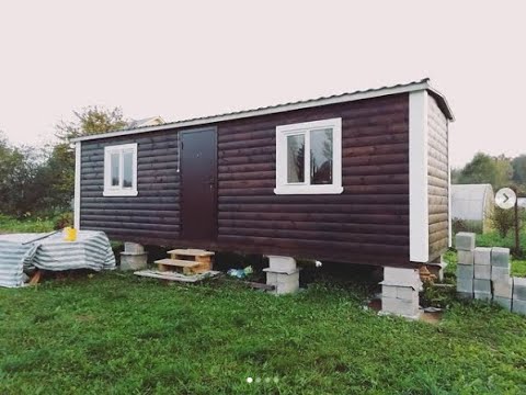 08. Деревянный мобильный дом 8,0х2,3 м каркасный или из профилированного бруса