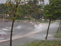 Lagoon over top of Sea Wall Tropical Strom Fay Lagoon over top of Sea Wall Tropical Strom Fay