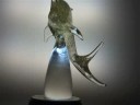 2736 FM Ronneby gold dolphin sculpture