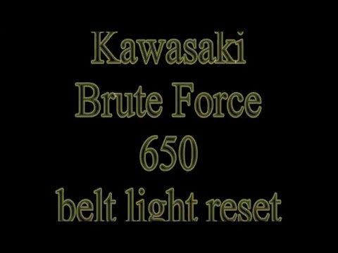 how to reset belt light on kvf650