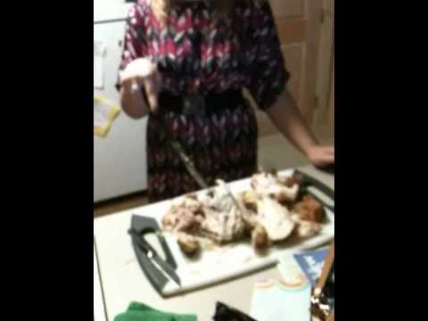 girl killing chicken