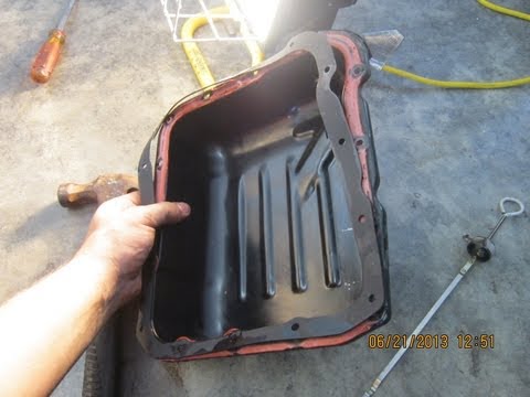 How to clean out Transmission Fluid Pan (Oil Pan) 2001 Mitsubishi Galant ES