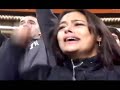 El llanto de Larissa Riquelme durante el partido Paraguay vs Brasil.