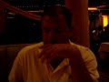 this is rob, at dinner, our first night on the cruise. as you can see, he was out for the count, i thought he was going face first into his beef barley soup. he was so drunk, he thought he ordered steak, but it was salmon. he raised the bar to a new low, i am so proud. what a drunk ass.