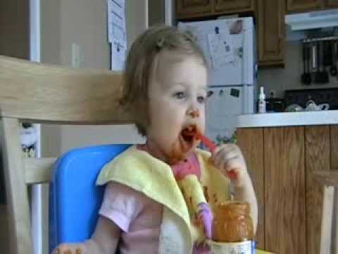 1-Year-Old Tries to Feed Herself...Not the Best Idea