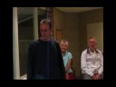 Hans Jansma weer helemaal in zijn element tijdens zijn toespraakje na de prijsuitreiking van de clubkampioenschappen enkel.