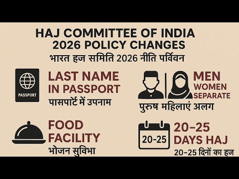 Haj 2026 policy change | passport last name| 20-25days package|Men women seprate| food facility hajj