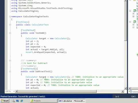 how to perform unit testing in visual studio 2010