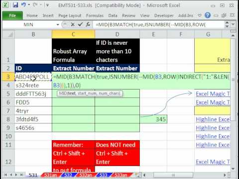 how to isolate a number in excel