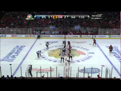 Vladimir Tarasenko snipe wrist shot goal 3-2 St. Louis Blues vs Chicago Blackhawks 4/23/14 NHL