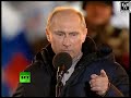 apr�s sa victoire aux �lections pr�sidentielles russes de 2012, vladimir poutine s'adresse tr�s �mu � la foule. il fustige les provocations (manifestations a...