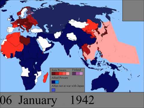 La evolución de la II Guerra Mundial mostrada sobre un mapa