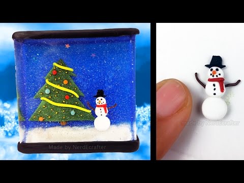 CHRISTMAS WINTER NIGHT RESIN & Polymer Clay Tutorial