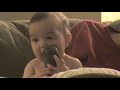 Caroline eating the remote...